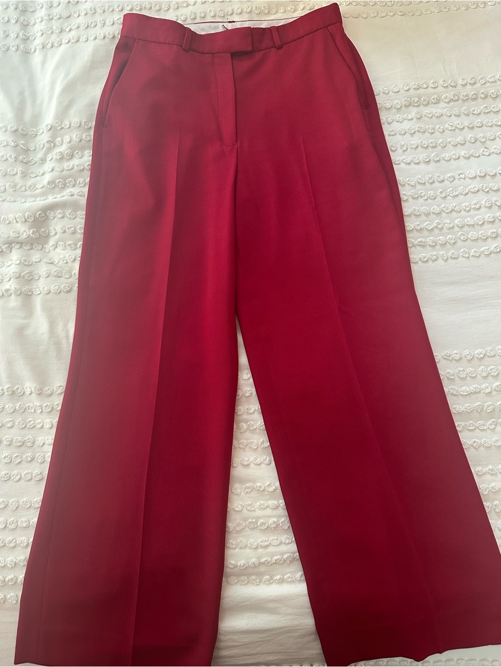 Topshop Wide-Leg Trousers in Dark Red